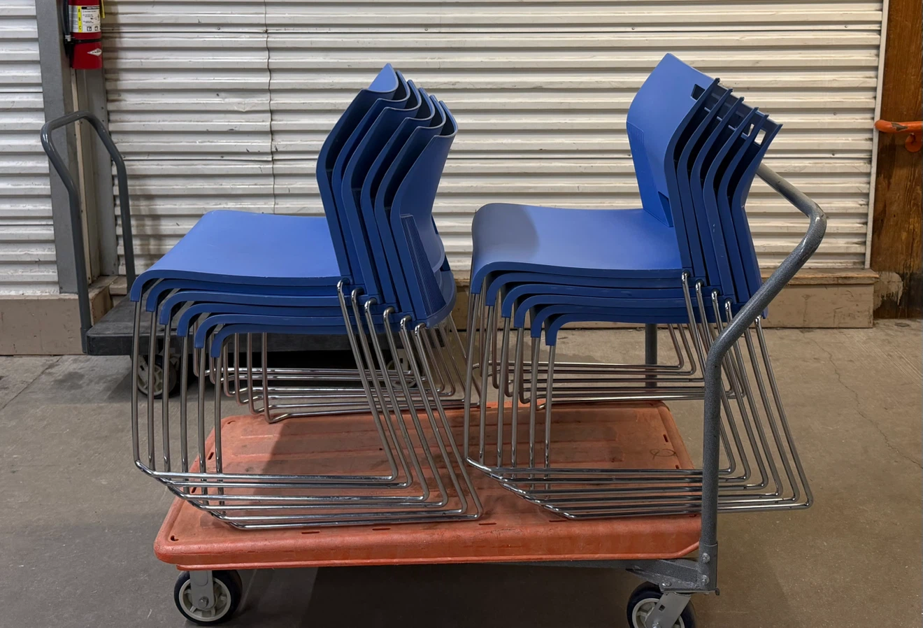 Stackable Dark Gray Plastic Chair