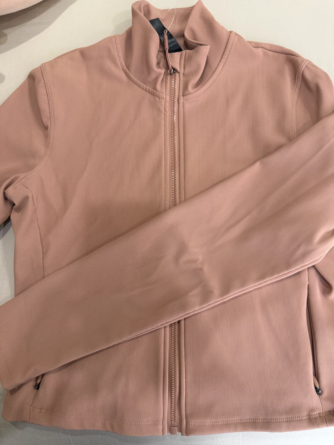 Pink Ribbed Zip-Up Jacket - photo 2