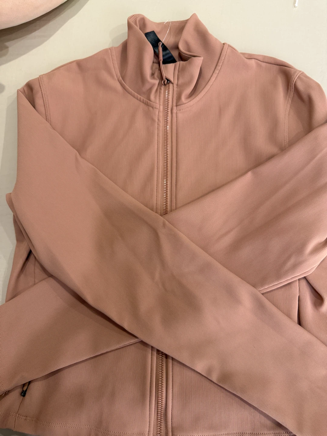 Pink Ribbed Zip-Up Jacket - photo 3