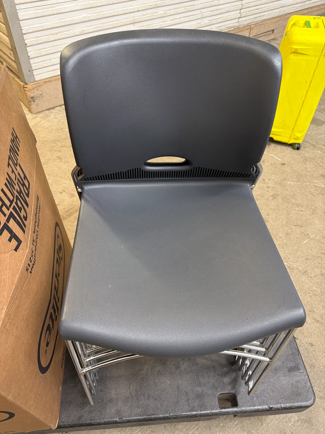 Stackable Dark Gray Plastic Chair - photo 2