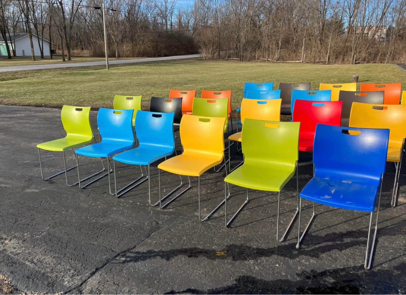 Stackable Dark Gray Plastic Chair - photo 4