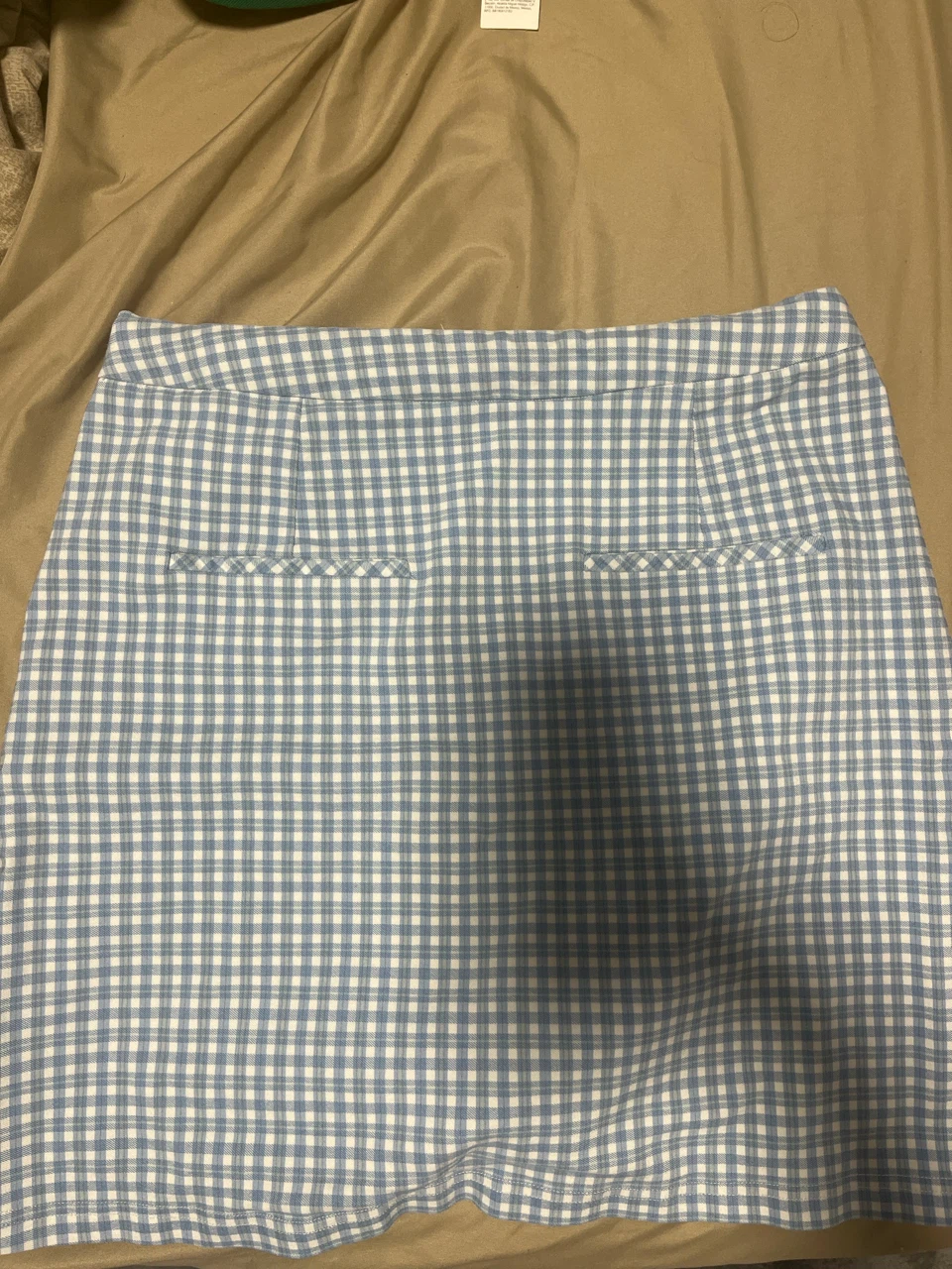 Blue and White Gingham Mini Skirt