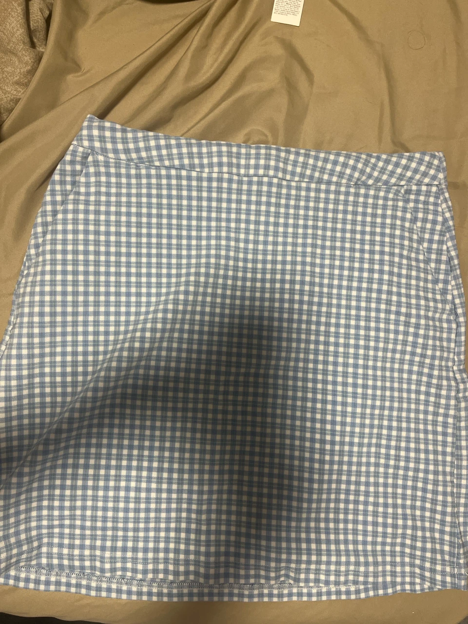 Blue and White Gingham Mini Skirt - photo 2