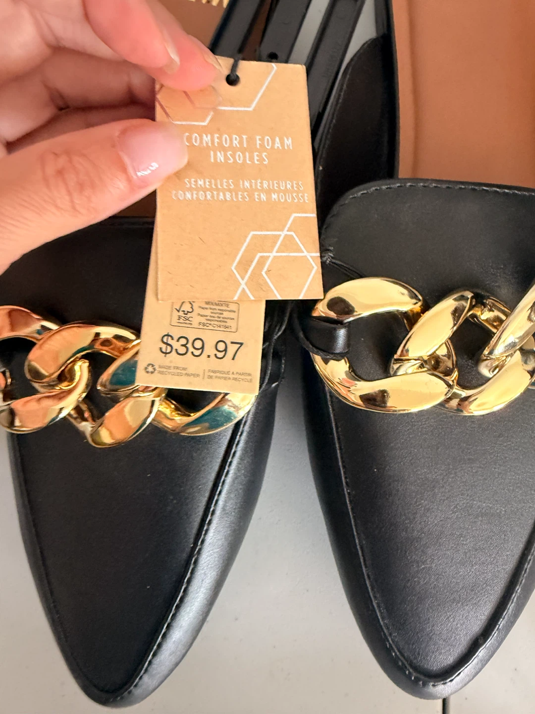 Madden NYC Black Chain Detail Mules Size 9 - photo 2