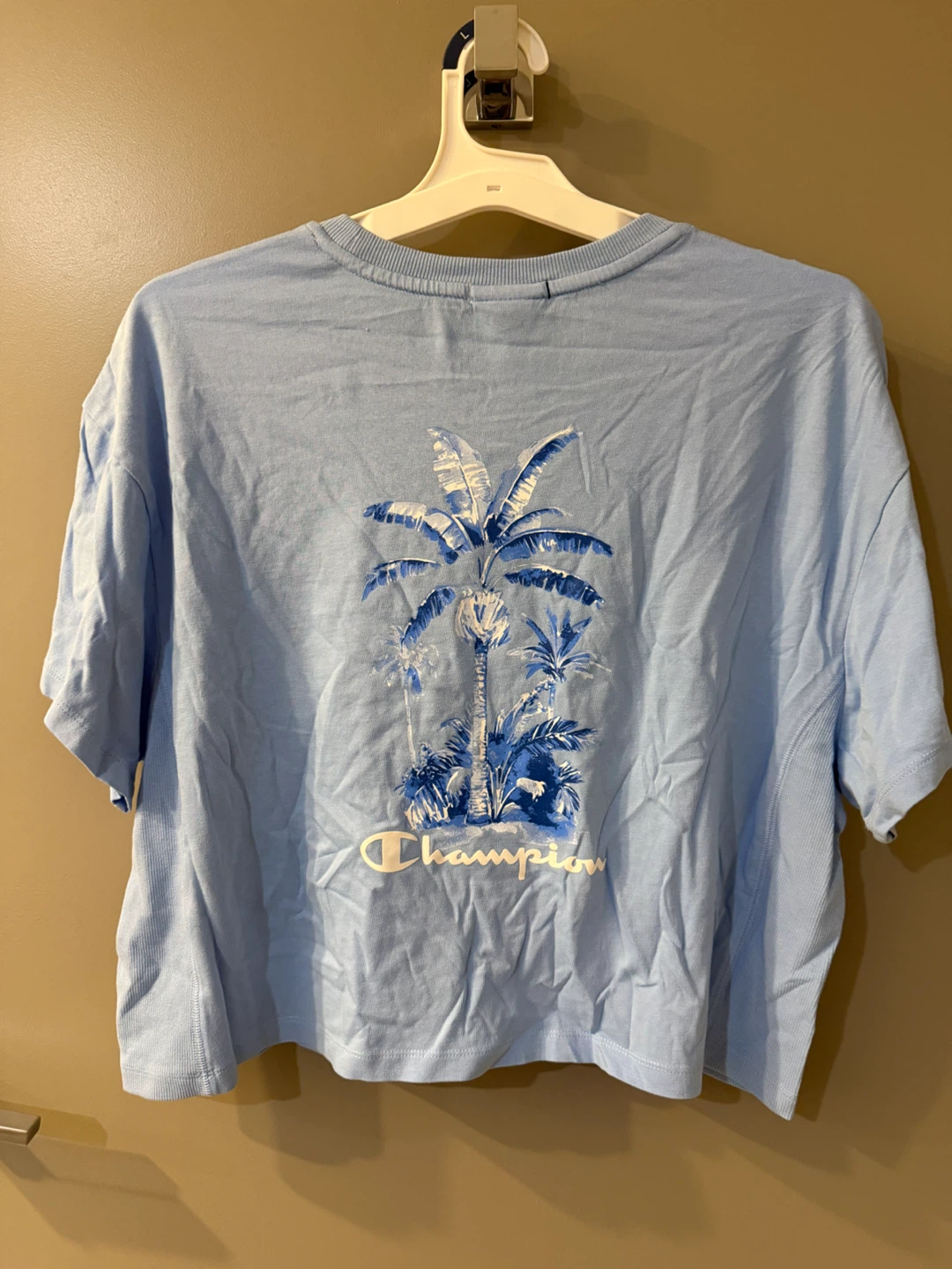 NWT! Large Champion Blue Palm Tree Graphic T-Shirt - photo 3