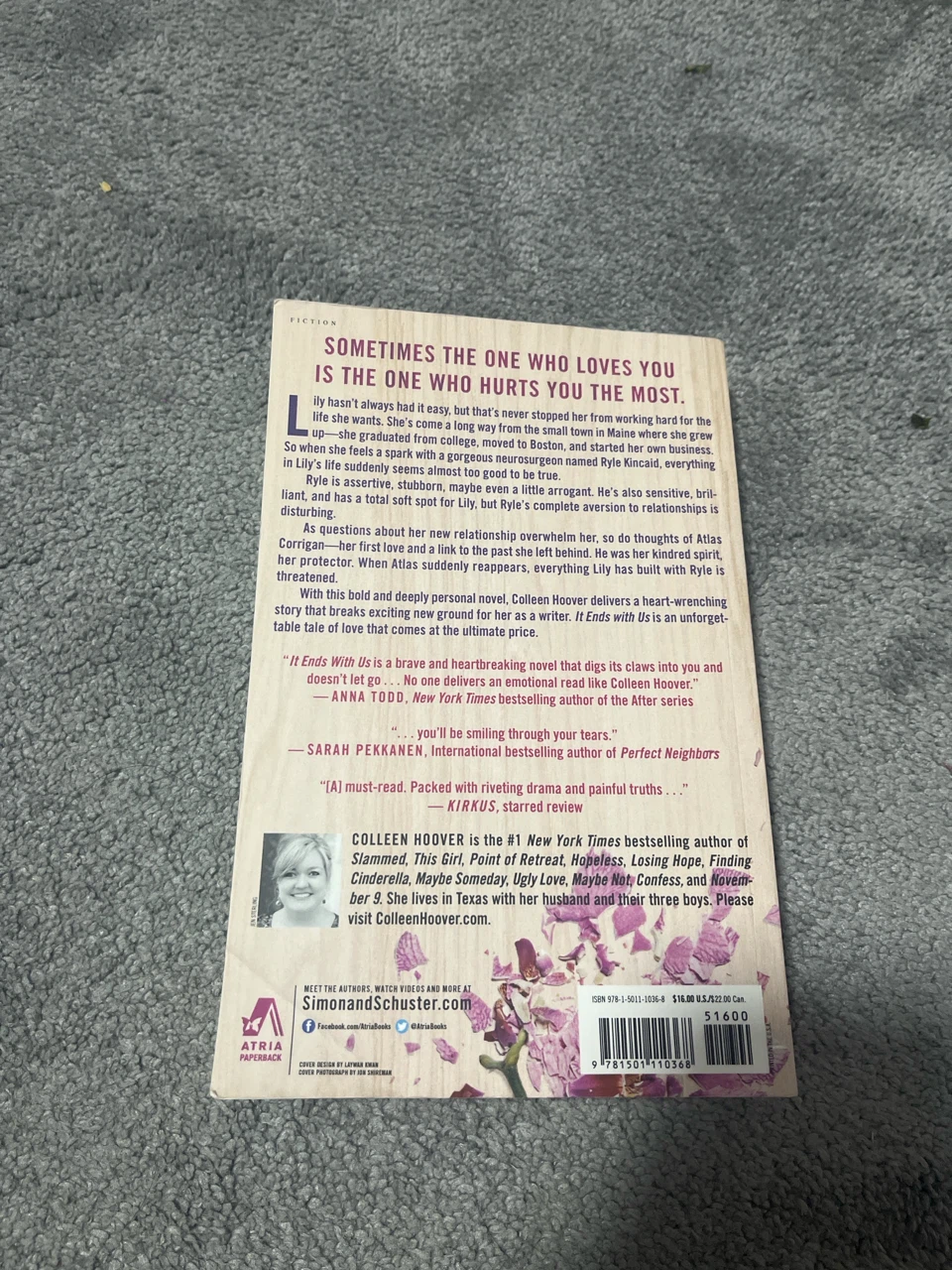It Ends With Us by Colleen Hoover Paperback Novel - photo 2