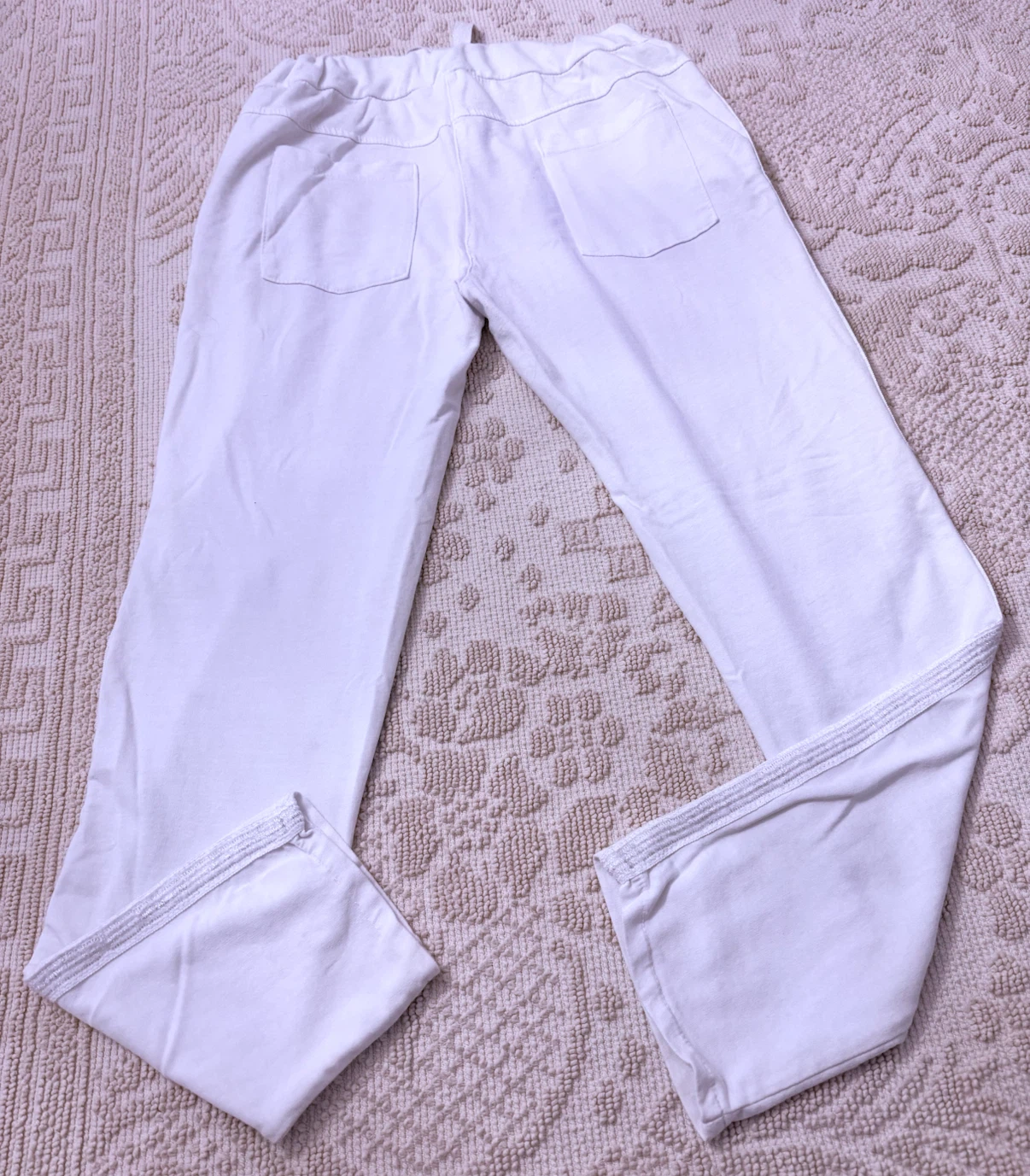 Angela Mara White Joggers with Bead Detail - photo 3