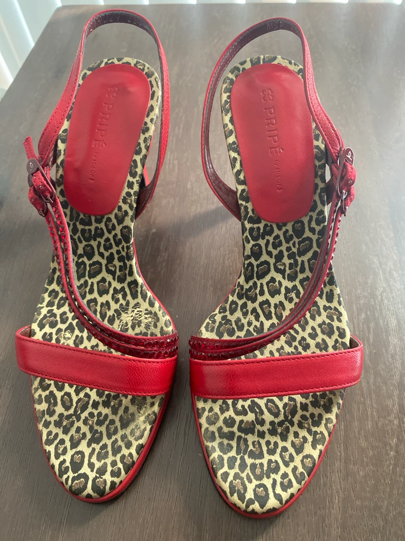 Préfé by Préfé Red Leopard Print Heels