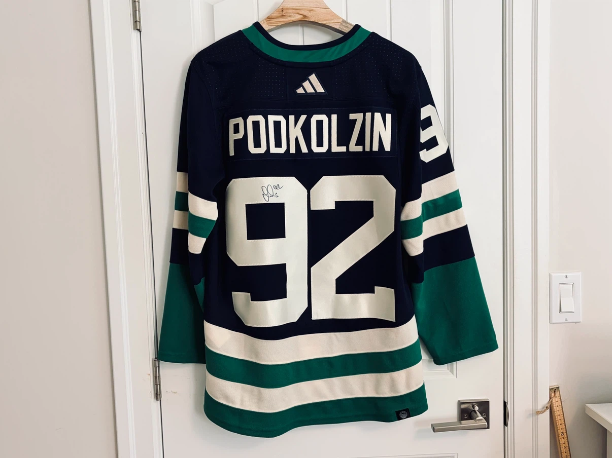 Authentic Adidas Canucks Podkolzin Retro 2.0 Autograph Jersey 46