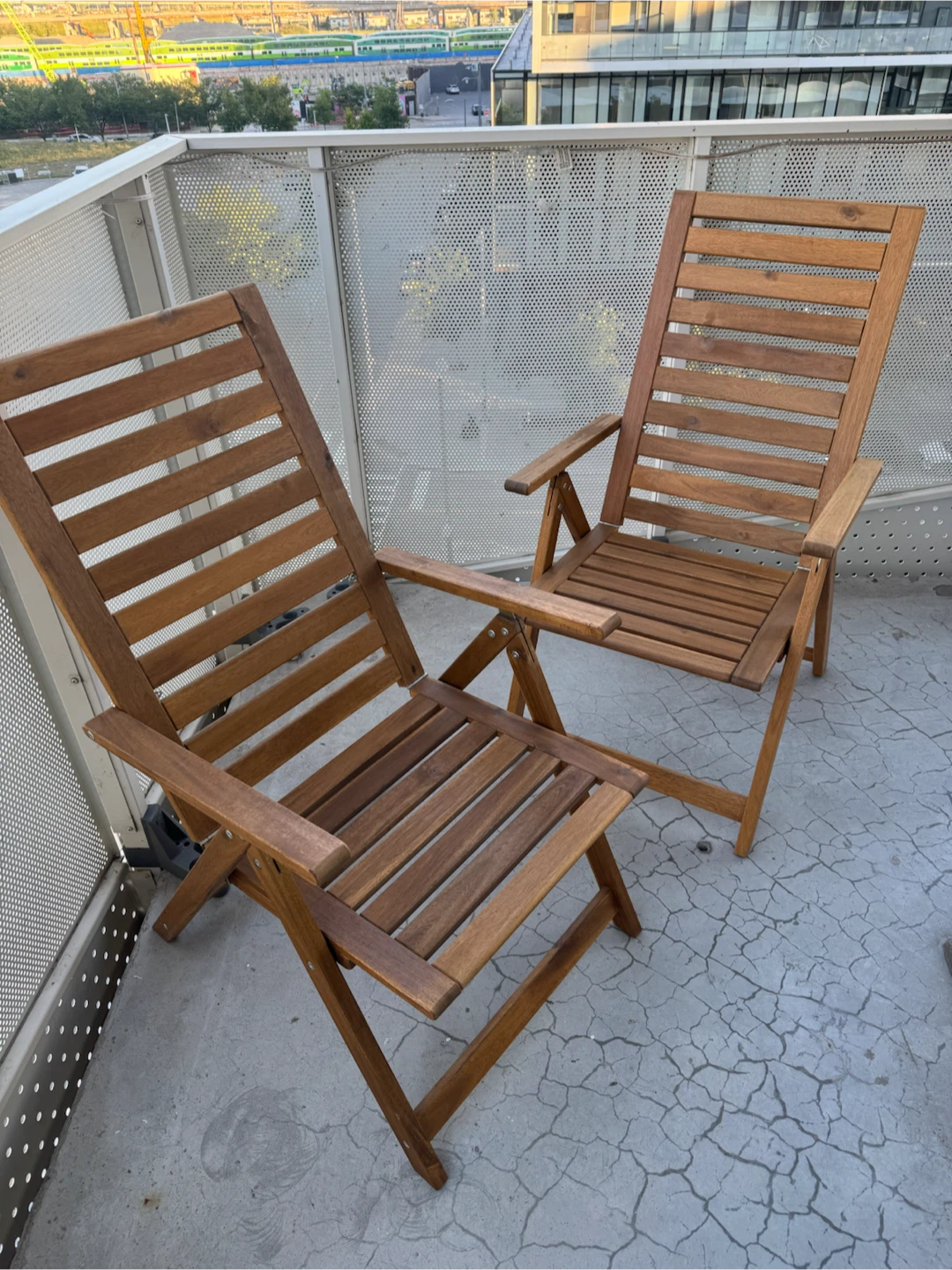 IKEA Nammaro - Wooden Folding Patio Chairs - Set of 2