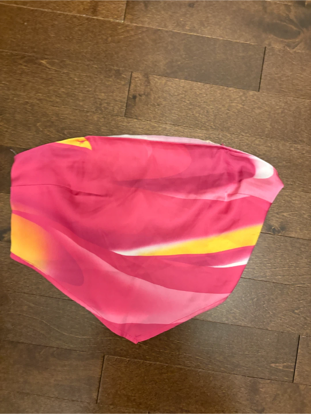 Pink & Yellow Tie-Front Bandana Top - photo 2