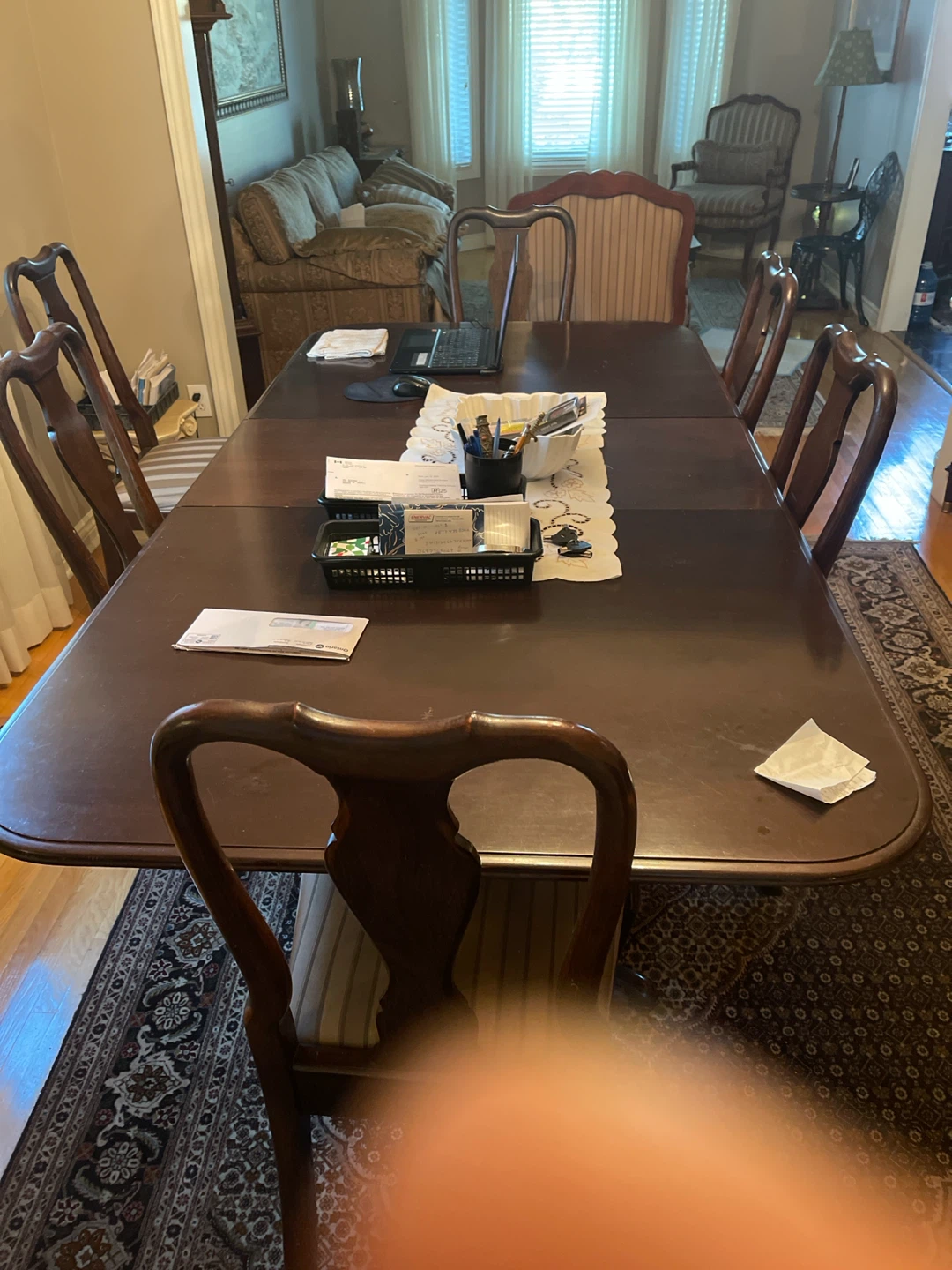Wooden Dining Table with 6 Chairs