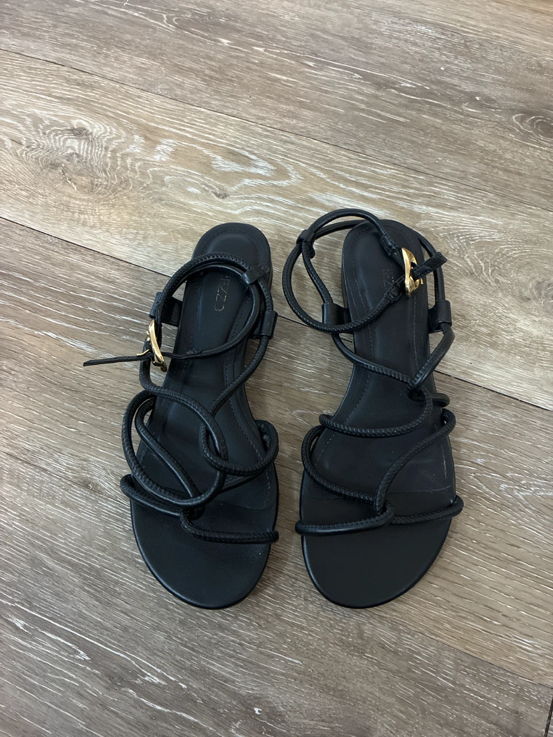 Black Lace-Up Gladiator Sandals