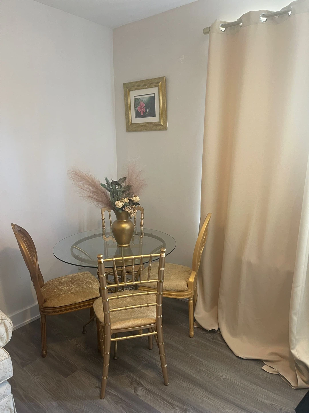 Glass Round Dining Table Set with 4 Chairs - photo 2