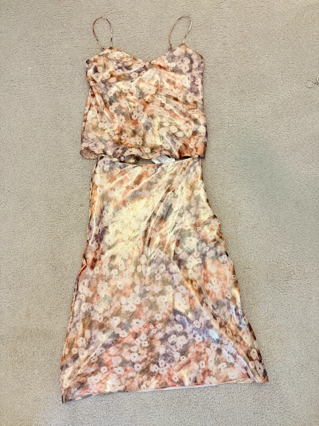 Club Monaco Sunset Floral Tryc Top & Skirt Set Size 0