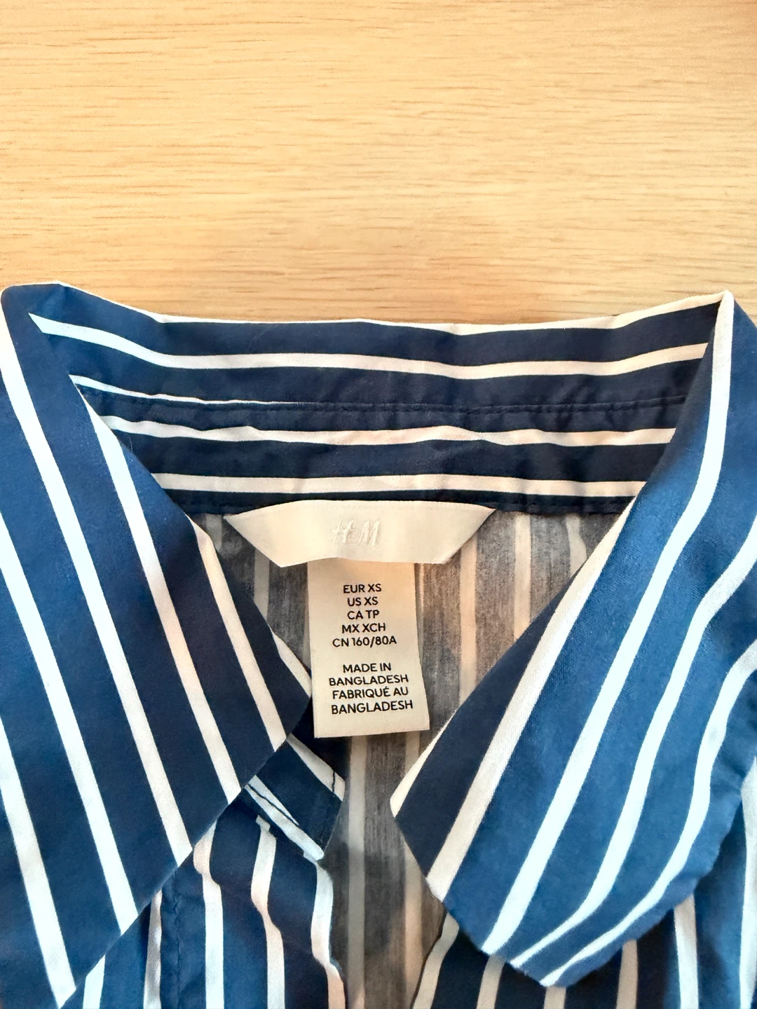 H&M Striped Button-Up Shirt - Blue/White, Size XS - photo 5