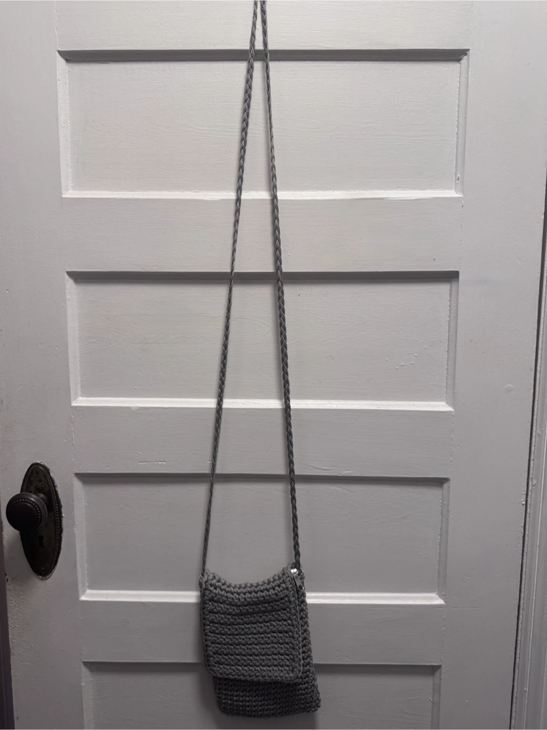 Crocheted Grey Crossbody Bag - photo 3