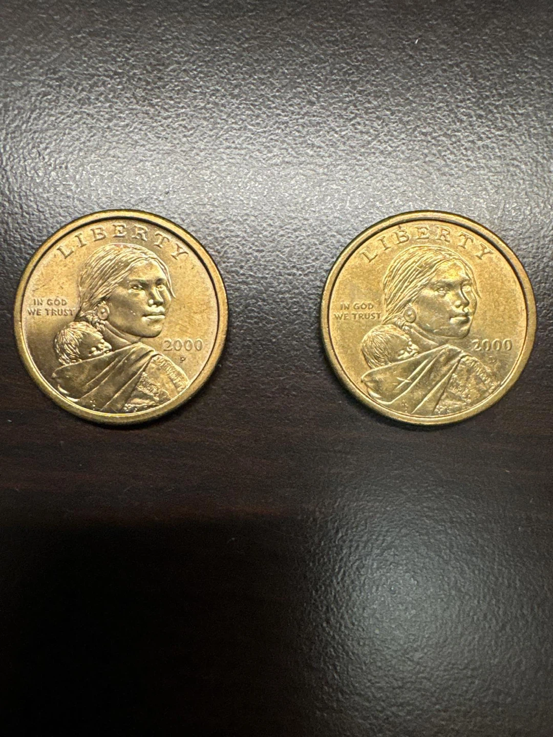 Two 2000 Sacagawea Dollar Coins