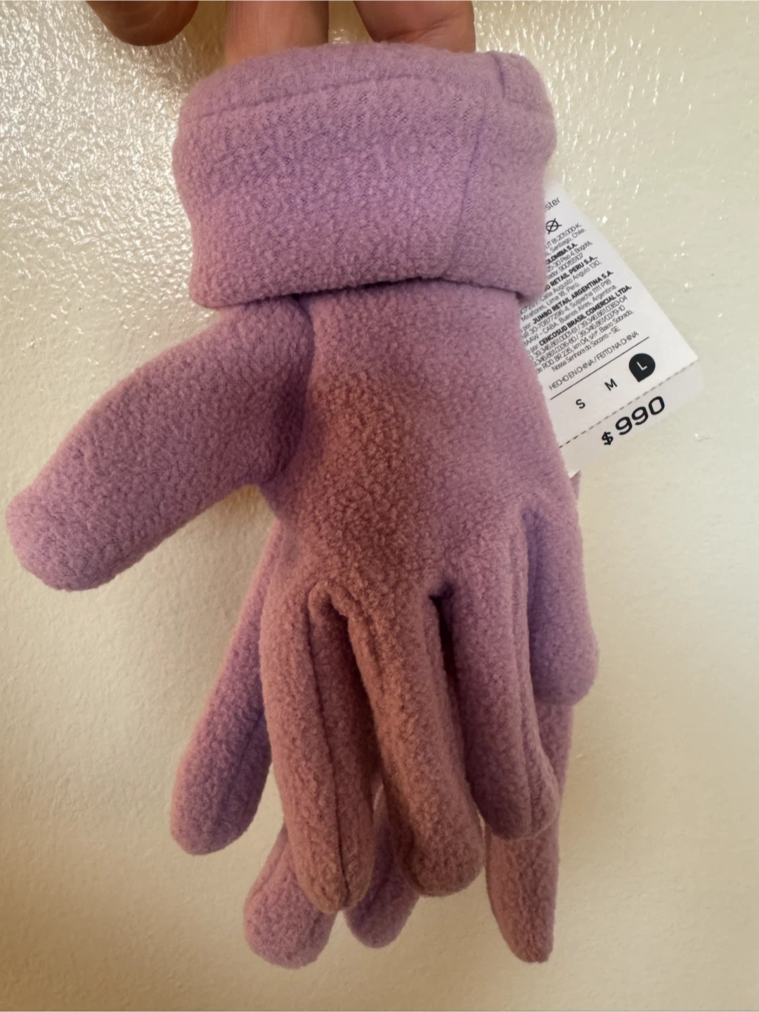Purple Fleece Gloves - Size small