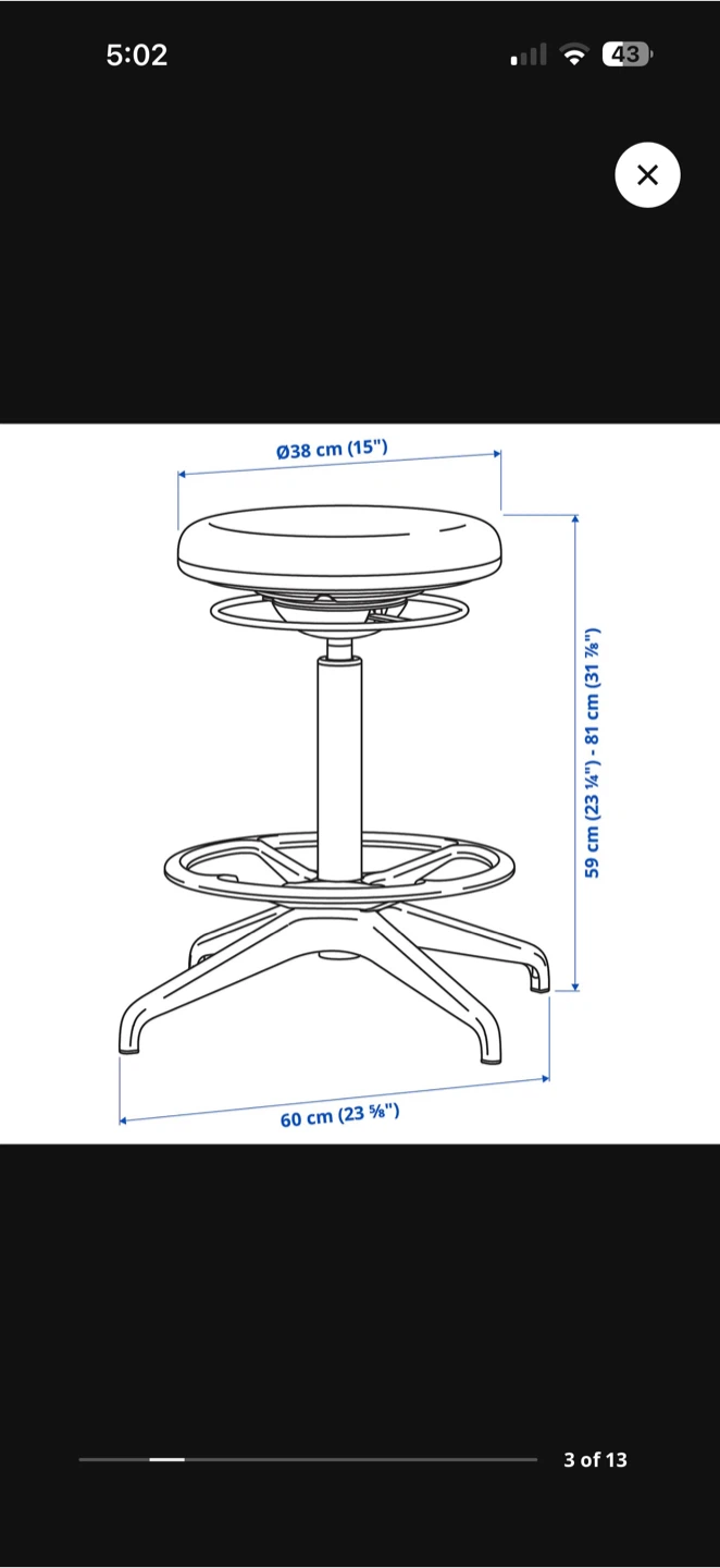 IKEA LIDKULLEN Sit/Stand Support Stool - photo 5