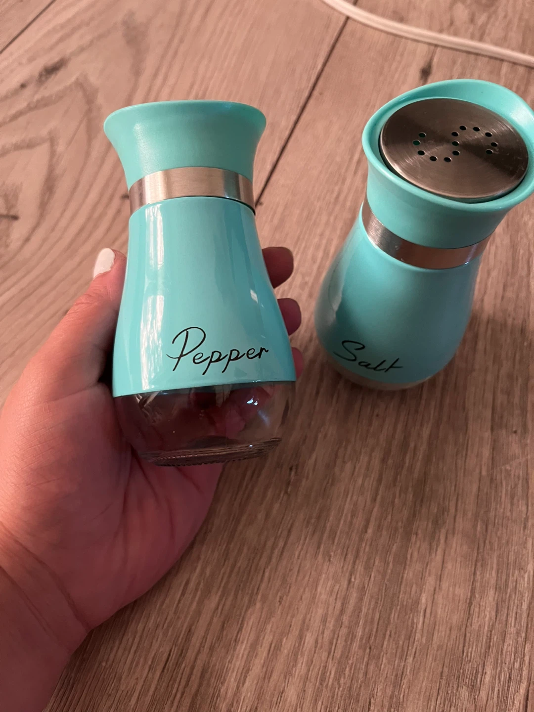 Teal Salt and Pepper Shakers