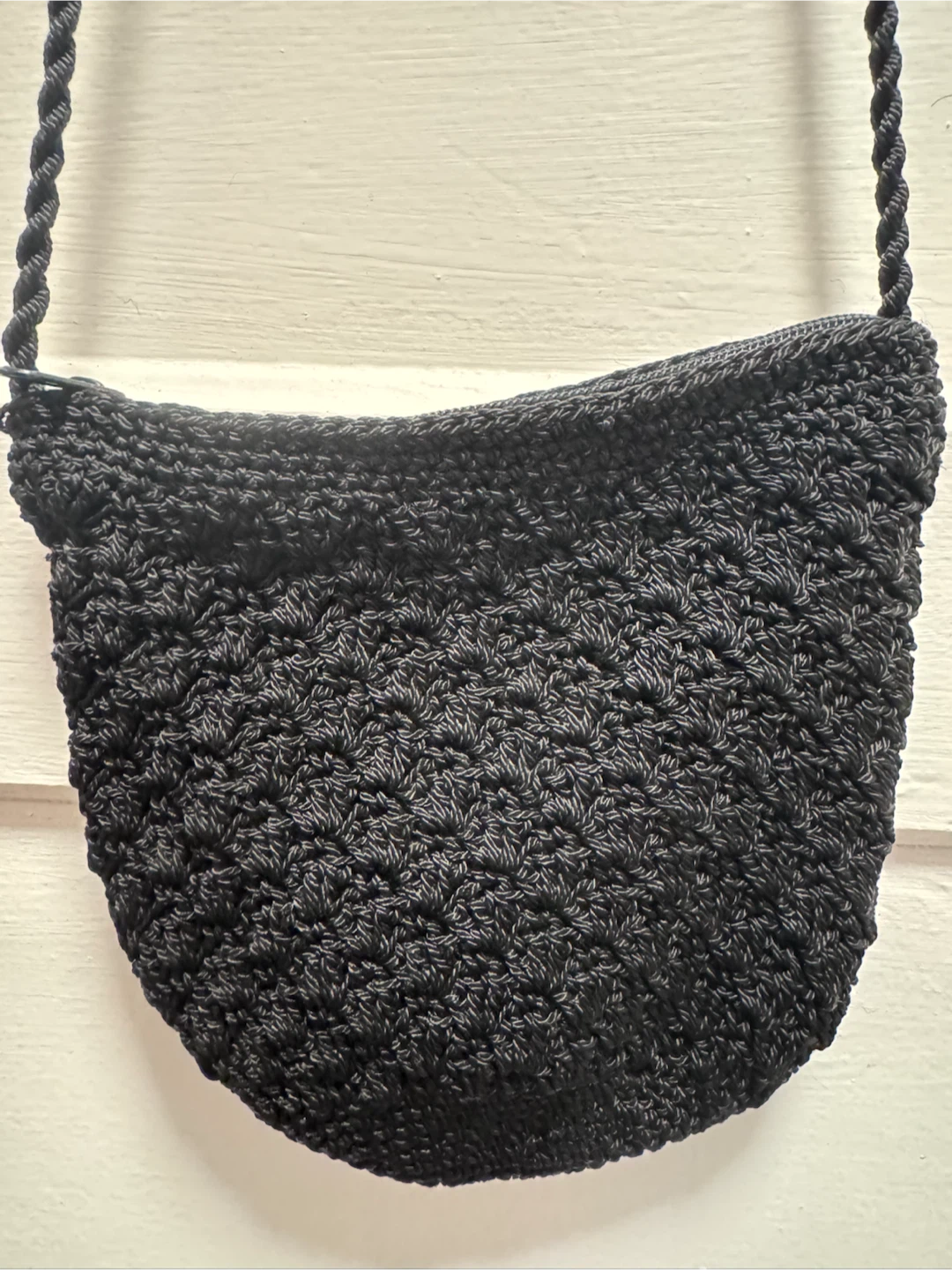 Black Crochet Crossbody Bag
