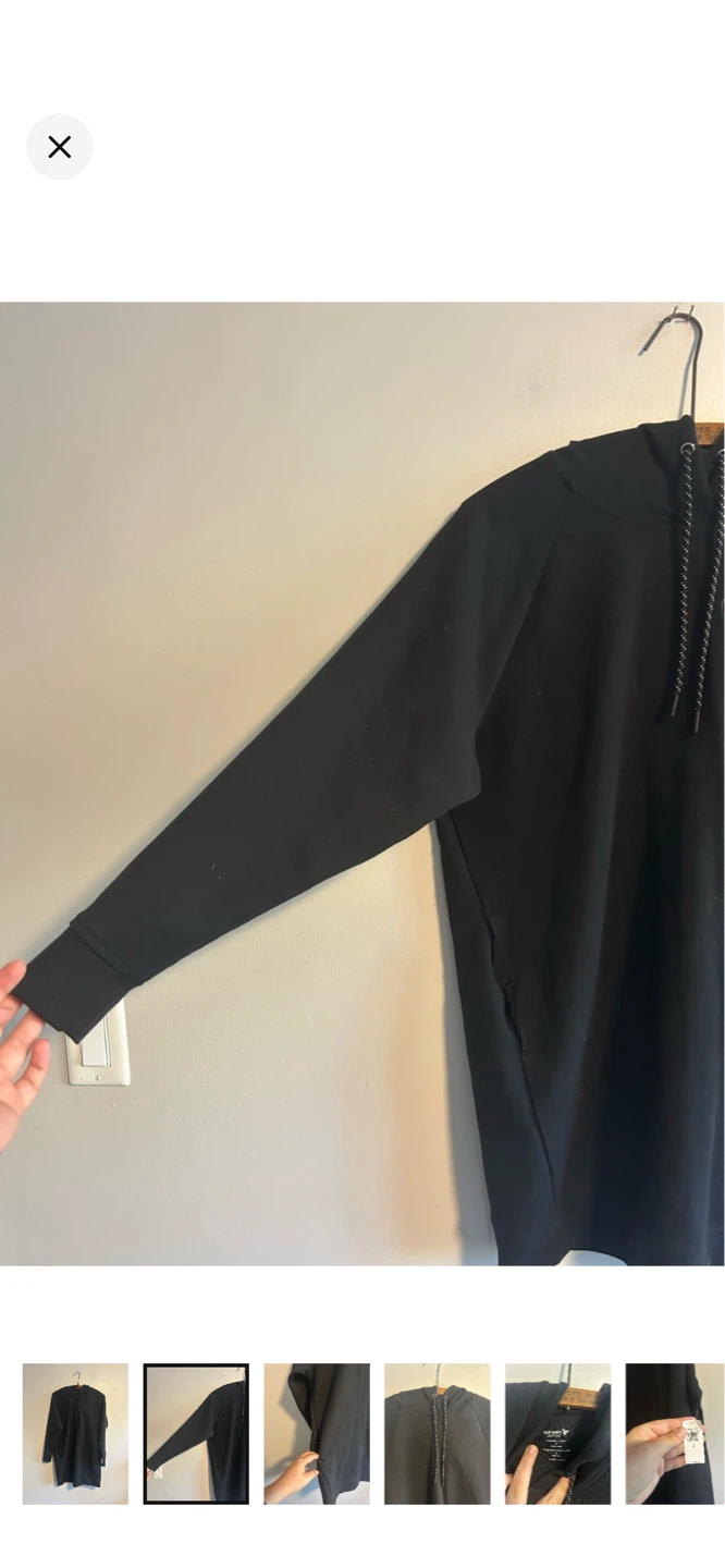 Old Navy Active Black Dynamic Fleece Hoodie Dress - photo 2
