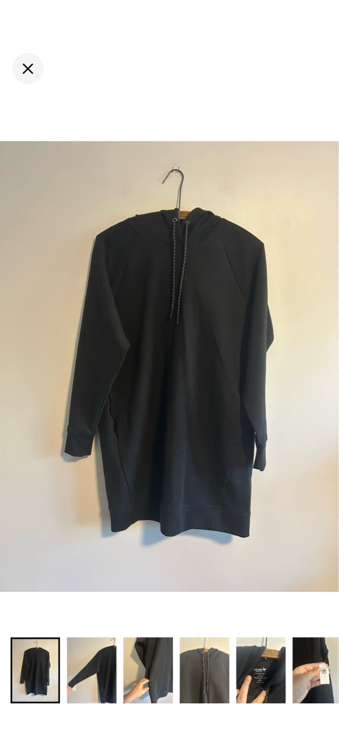 Old Navy Active Black Dynamic Fleece Hoodie Dress
