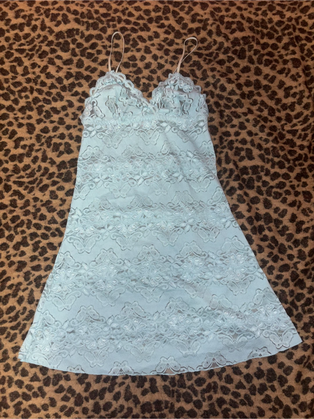 la vie en rose blue lace butterfly slip dress - photo 3