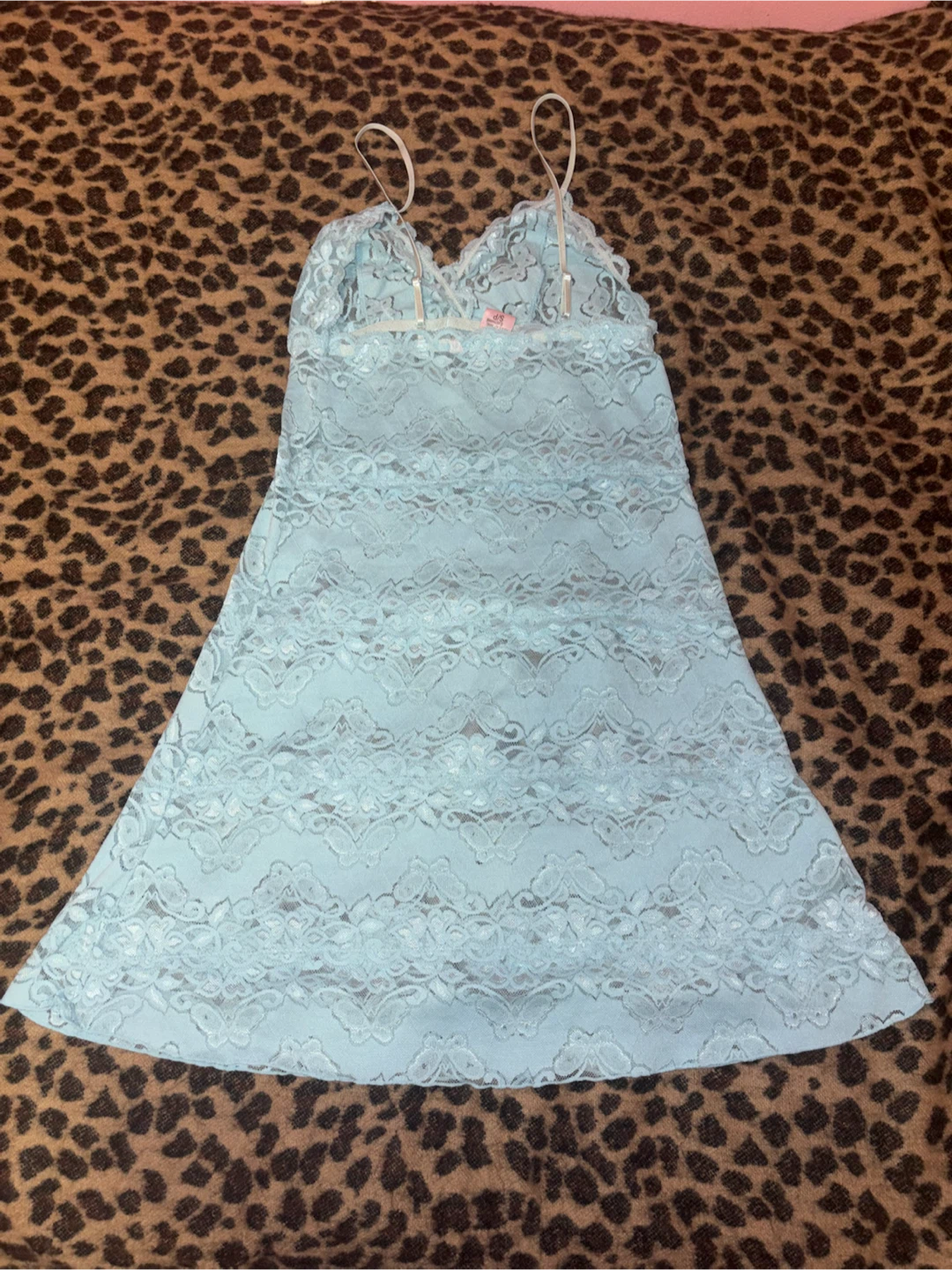 la vie en rose blue lace butterfly slip dress - photo 4