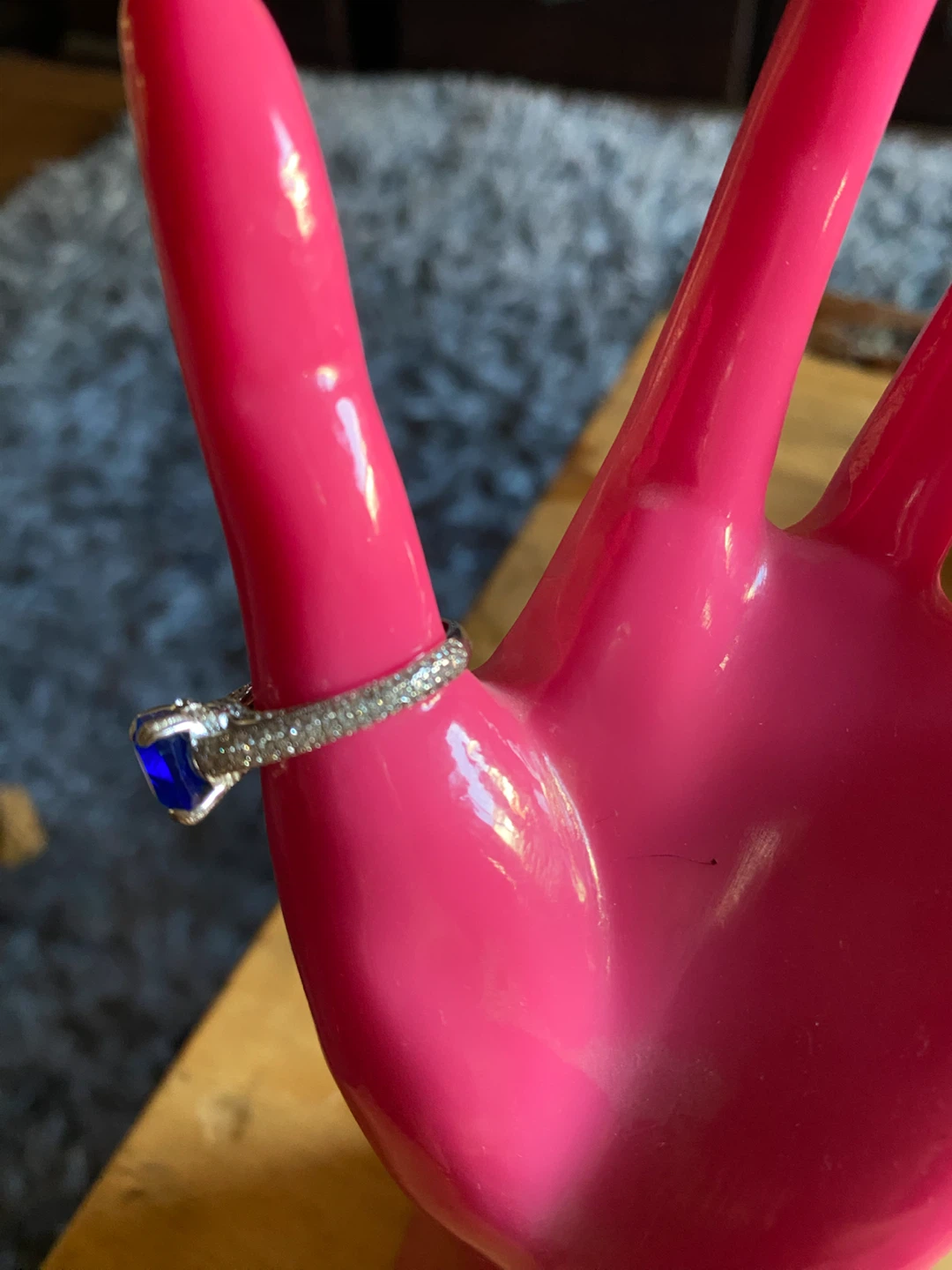Sterling Silver Ring with Blue Stone - photo 3