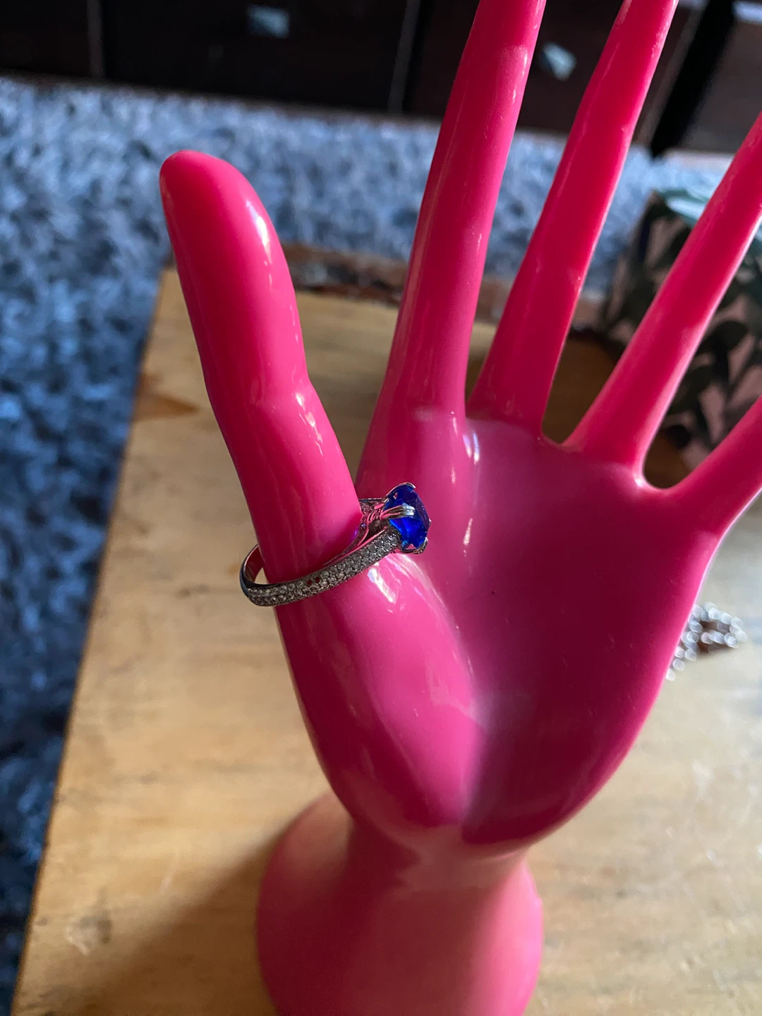 Sterling Silver Ring with Blue Stone - photo 4