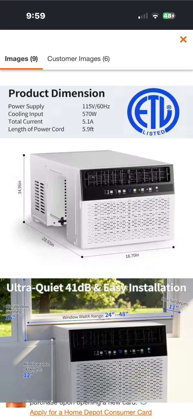 Window Air Conditioner - 8100 BTU - photo 4