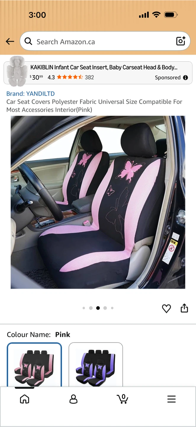 Flying-Banner Butterfly Car Seat Covers - Pink - photo 2