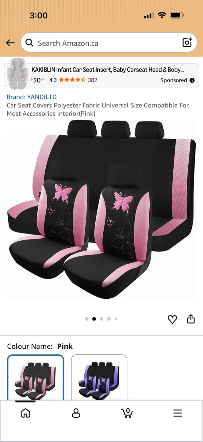 Flying-Banner Butterfly Car Seat Covers - Pink - photo 3