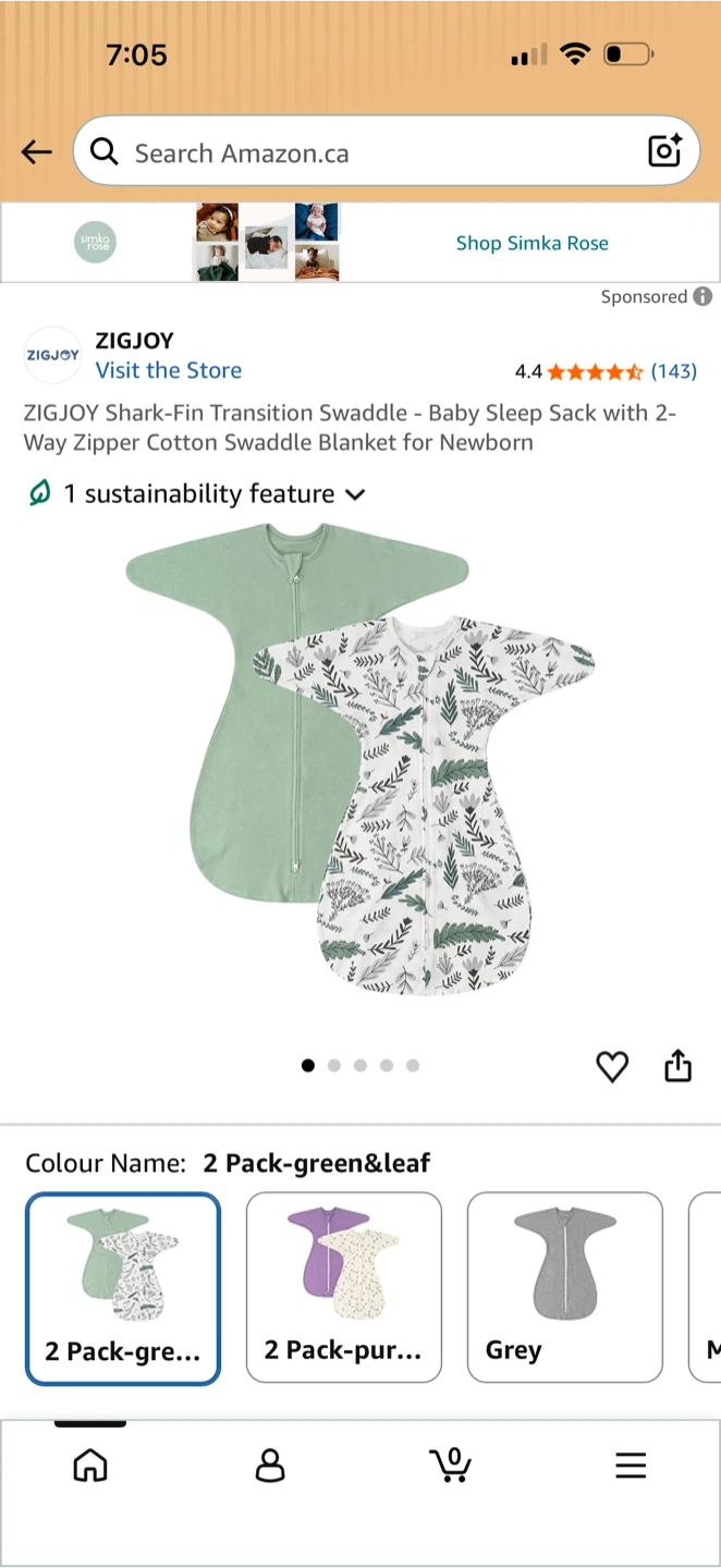 ZIGJOY Baby Sleep Sack - Size M