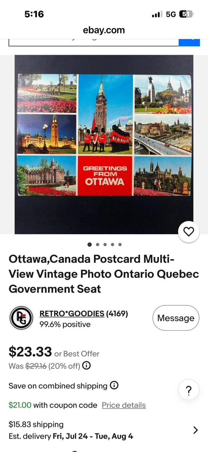 Vintage Ottawa, Canada Postcards Multi-View - photo 2