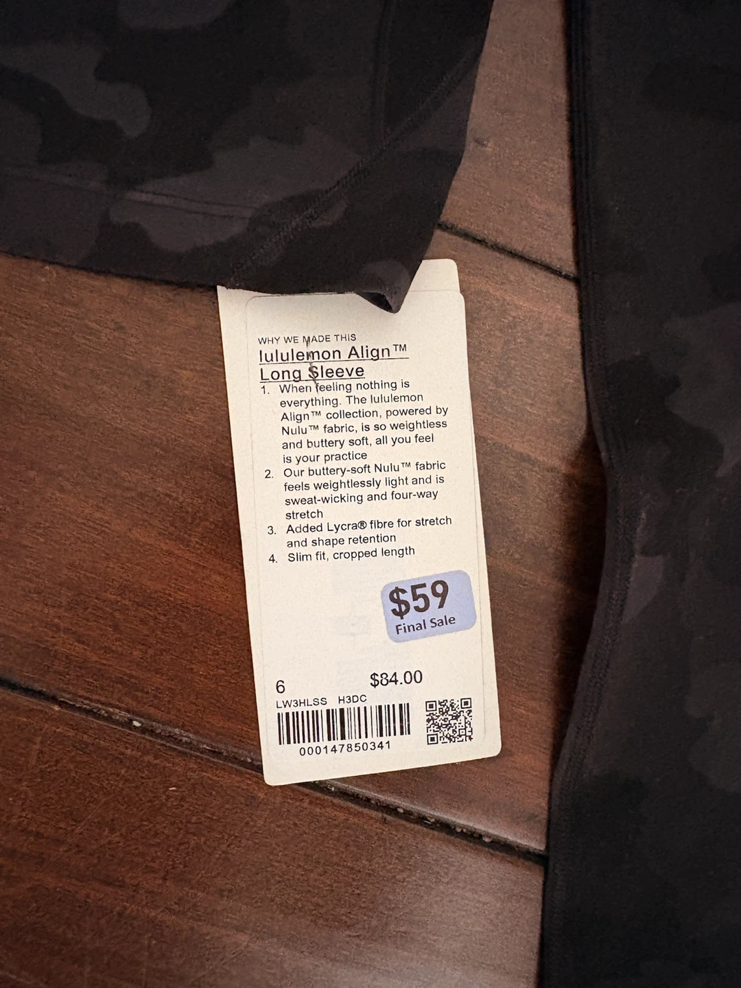 Lululemon Align™ Long Sleeve Camo Top Size 6 - photo 2
