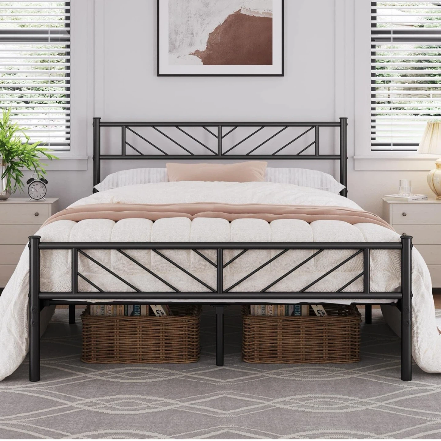 Black Metal Full Size Bed Frame