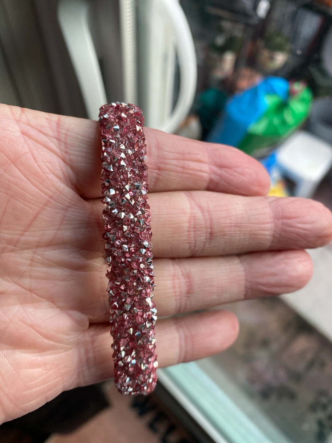 Sparkly Pink Crystal Bracelet with Rose Gold Clasp
