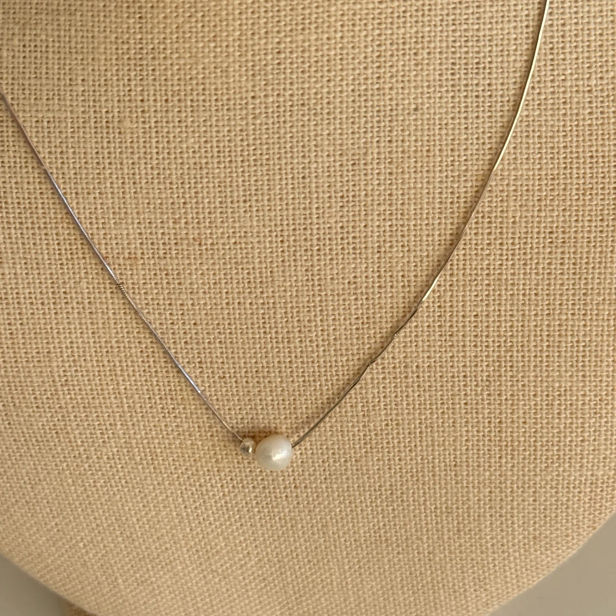 Sterling Silver Chain Necklace with Fresh Water Pearl