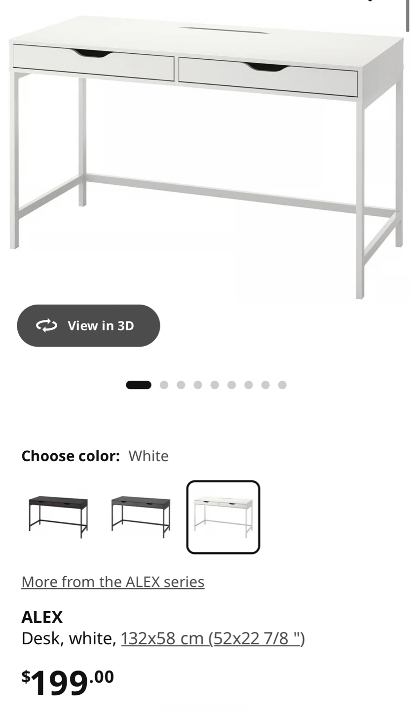 IKEA ALEX Desk - White