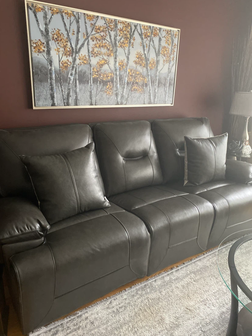 Grey Leather Sofa