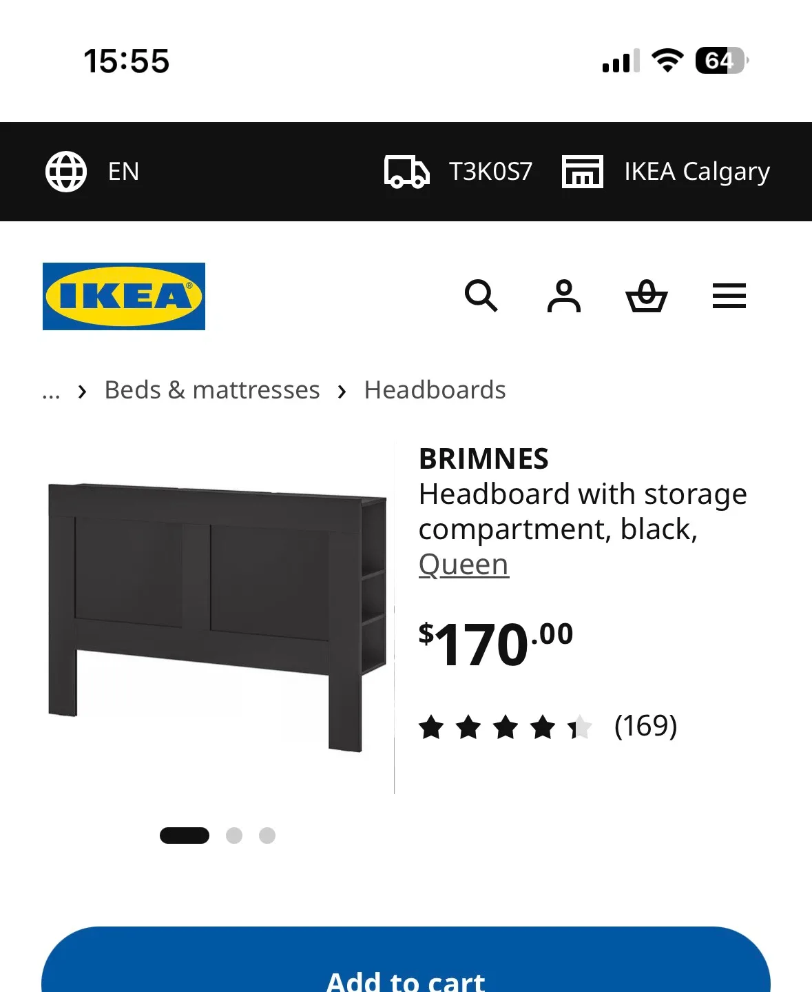 PENDING-Used IKEA queen sized headboard with storage - photo 2