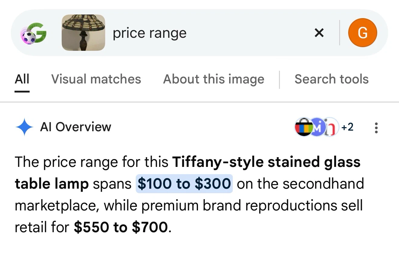 Tiffany-style Stained Glass Table Lamp - photo 3