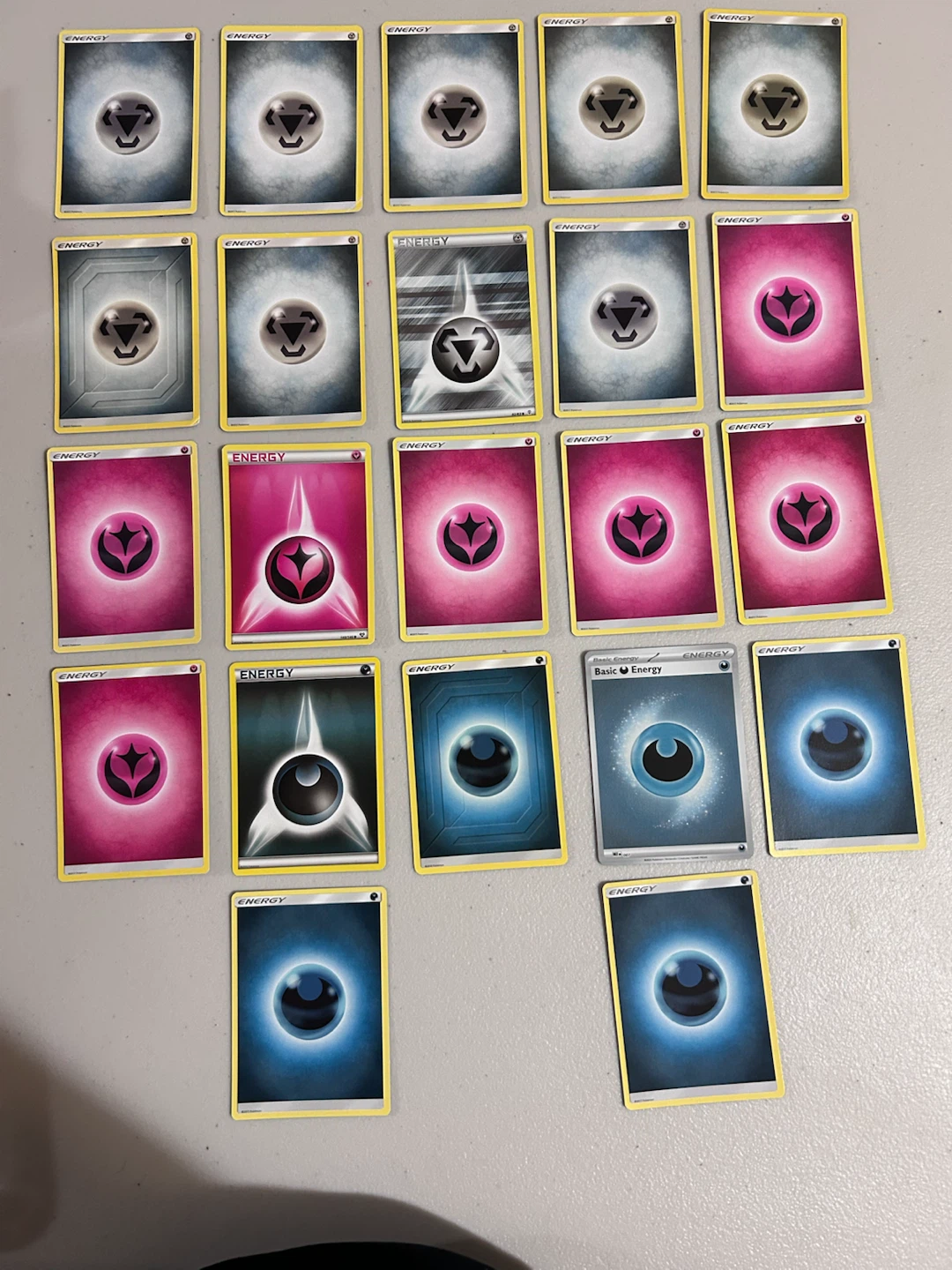 Pokémon Basic Energy Cards - Metal, Fairy, and Dark Types