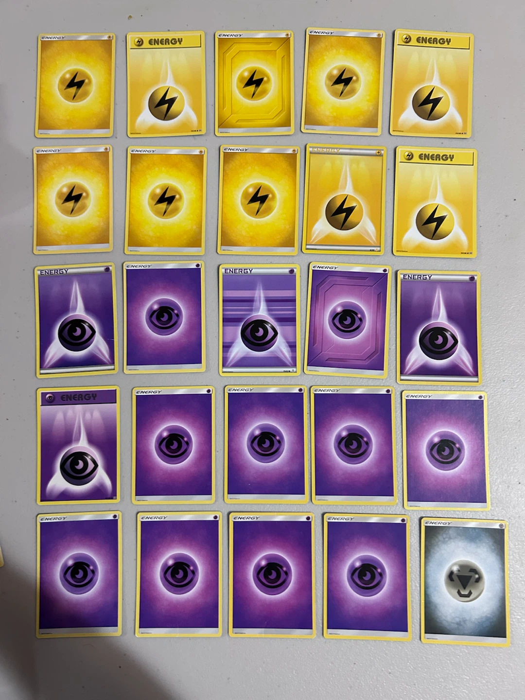 Pokemon Energy Cards - Lightning & Psychic Types