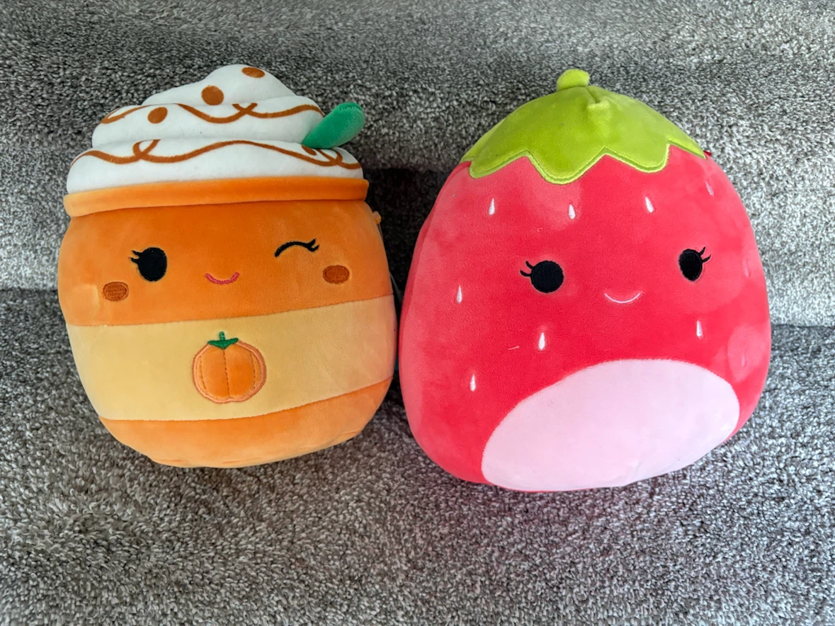 Squishmallows Pumpkin Spice and Strawberry Plush Toys