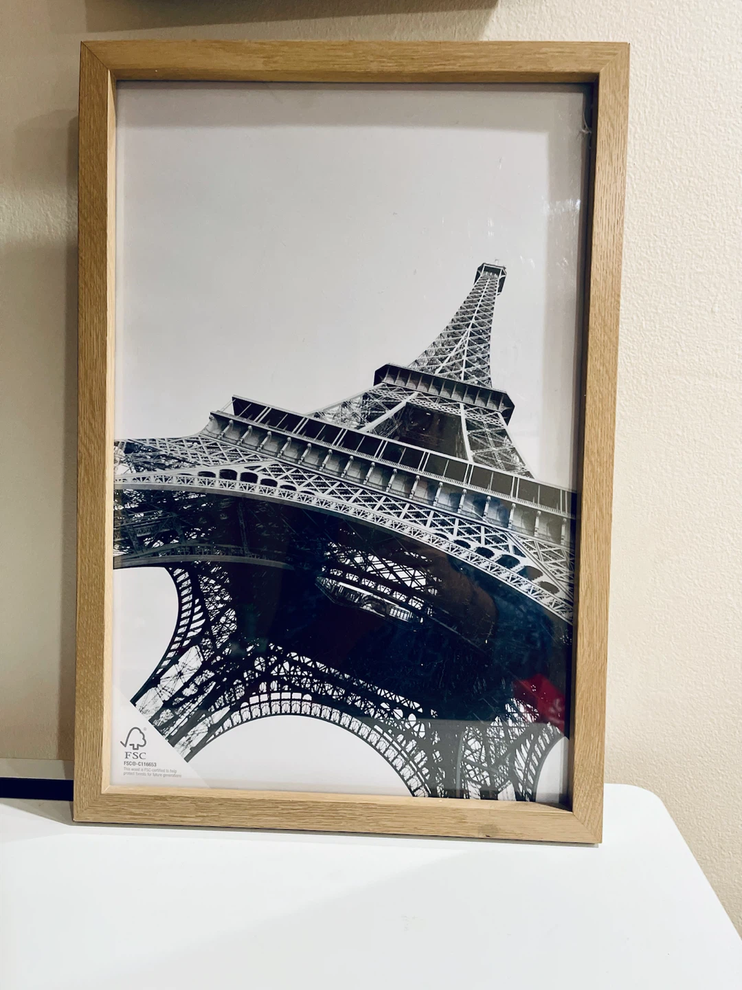 Wooden Frame with Eiffel Tower Print