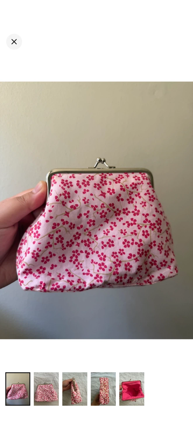 L'Occitane Pink Floral Cosmetic Pouch